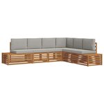 vidaXL 6 pc Ensemble de canapés d'extérieur Gris Naturel et Clair