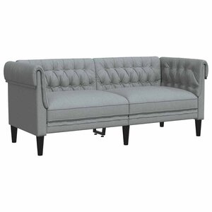 vidaXL Canapé Chesterfield 2 places gris clair tissu