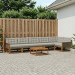 vidaXL Ensemble de canapés d'extérieur 7 Pièces Naturel et gris clair