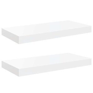 vidaXL Étagère murale flottante 2 Pièces Blanc brillant 50x23x3 8 cm MDF