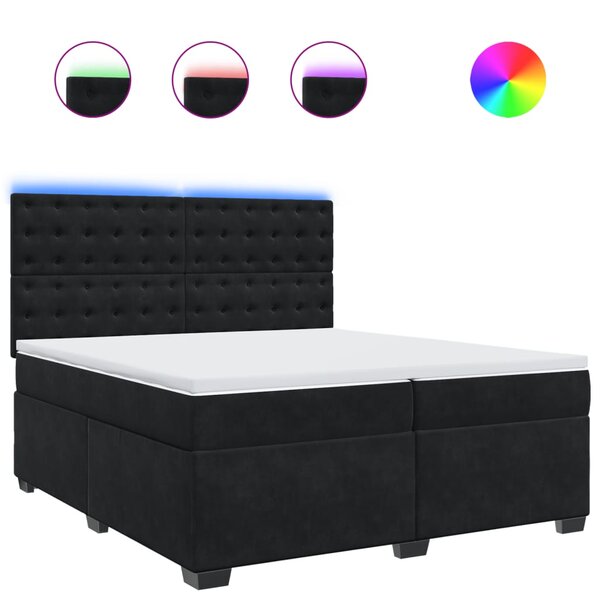 vidaXL Sommier à lattes de lit et matelas Noir 200x200 cm Velours