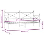 vidaXL Lit de repos sans matelas noir 80x200 cm acier