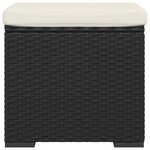 vidaXL Pouf avec coussin noir 40x30x40 cm résine tressée