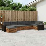 vidaXL Ensemble de canapés d'extérieur 7 Pièces Naturel et Anthracite