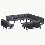 vidaXL Ensemble de canapé de jardin 12 Pièces Anthracite Acier
