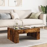 vidaXL Table basse avec LED infini chêne fumé 70x50x30 cm