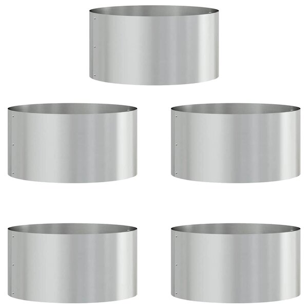 vidaXL Pots de jardin 5 Pièces Argent 40 x 40 x 20 cm Acier galvanisé