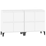 vidaXL Buffets 2 Pièces blanc 60x35x70 cm bois d'ingénierie