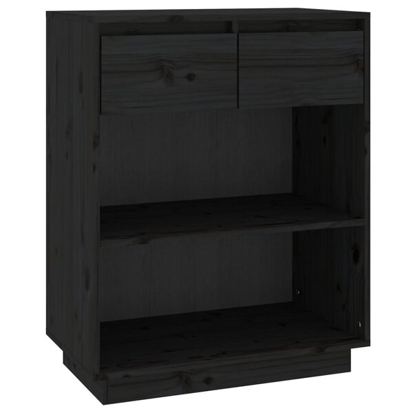 vidaXL Armoire console Noir 60x34x75 cm Bois de pin solide