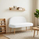 vidaXL Banc rembourré avec dossier Blanc 110 x 60 x 76 cm Polyester
