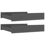 vidaXL Tiroirs de lit 2 Pièces Gris Bois de pin massif
