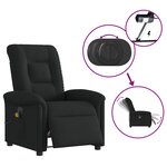vidaXL Fauteuil de massage inclinable électrique Noir Tissu