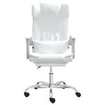 vidaXL Fauteuil de massage inclinable de bureau Blanc Similicuir