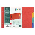 Intercalaires pour fiches bristol carte lustrée 225g 4 positions - A5 148x210mm x 10 EXACOMPTA