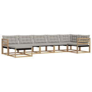 vidaXL Ensemble de canapés d'extérieur 7 pc Blanc et gris clair
