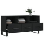 vidaXL Meuble TV noir 102x36x50 cm bois d'ingénierie