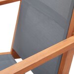 vidaXL Chaise de jardin Gris Bois d'eucalyptus solide et textilène