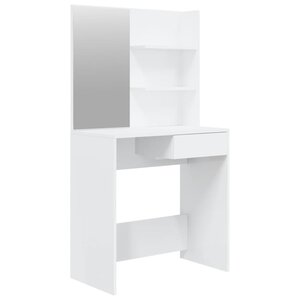 vidaXL Coiffeuse avec miroir Blanc brillant 74 5x40x141 cm