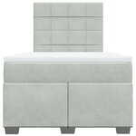 vidaXL Sommier à lattes de lit et matelas gris clair 120x190cm velours