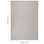 vidaXL Tapis à tissage plat d'extérieur 160x230 cm Taupe