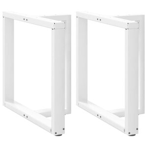 vidaXL Pieds de table à manger en T 2 pièces Blanc 70x35x(72-73) cm Acier