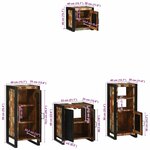 vidaXL Ensemble de mobilier de salle de bain avec étagère avec stockage avec porte 4 Pièces