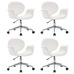 vidaXL Chaises pivotantes à manger lot de 4 blanc similicuir