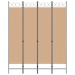 vidaXL Paravent 4 panneaux Beige 160 x 200 cm Tissu