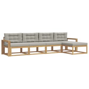 vidaXL Ensemble de canapés d'extérieur 4 Pièces Blanc et gris clair