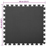 vidaXL Tapis de sol de piscine 6 Pièces Noir 2 16 ㎡ Mousse EVA
