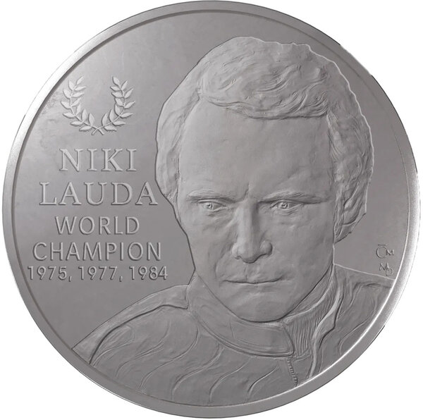 Monnaie NIKI LAUDA Motorsport Legends 1 Oz Argent 2$ Solomon Islands 2026 (PRÉCOMMANDE)