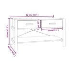 vidaXL Table basse 82x48x45 cm Bois d'ingénierie