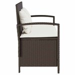 VidaXL Banc de rangement de jardin avec coussin marron polyrotin