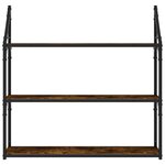 vidaXL Étagère murale 3 niveaux chêne fumé 80x21x78 5 cm