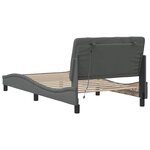 vidaXL Cadre de lit avec LED sans matelas gris foncé 100x200 cm tissu