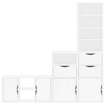 vidaXL Meubles TV 4 Pièces avec rangement ODDA blanc bois de pin massif