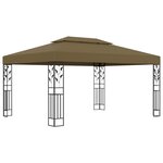vidaXL Tonnelle avec double toit 3x4 m Taupe 180 g/m²