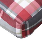 vidaXL Coussin de palette motif à carreaux rouge 70x40x12 cm tissu