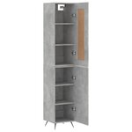 vidaXL Buffet haut Gris béton 34 5x34x180 cm Bois d'ingénierie