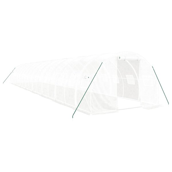 vidaXL Serre avec cadre en acier blanc 48 m² 16x3x2 m