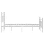 vidaXL Cadre de lit métal sans matelas et pied de lit blanc 140x190 cm