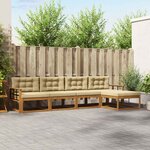 vidaXL Ensemble de canapés d'extérieur 5 Pièces Naturel et Beige