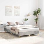 vidaXL Cadre de lit Gris béton 120 x 190 cm Bois d'ingénierie