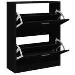 vidaXL Armoire à chaussures Noir 63x24x81 cm Bois d'ingénierie