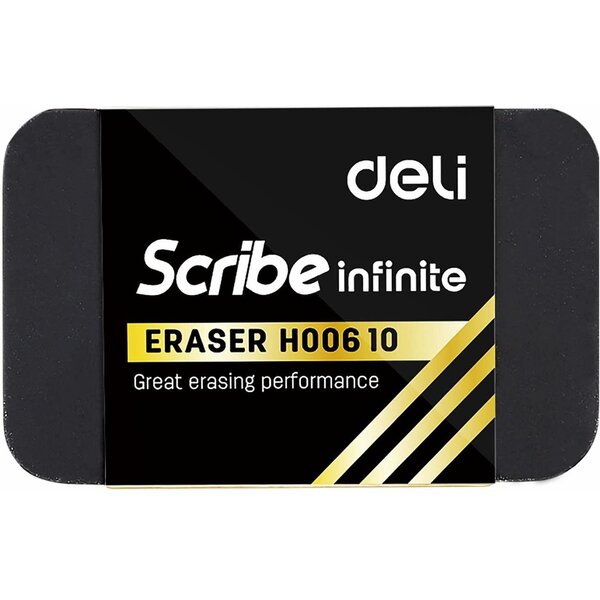 Nano gomme PVC 46×30×11mm Douce et anti-poussière  noire DELI
