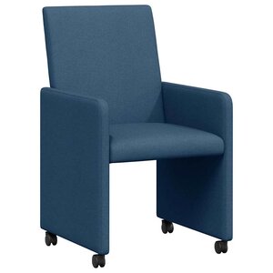 vidaXL Chaises de Salle à Manger avec Roues 2 pc tissu Bleu