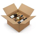 Caisse carton brune d'expédition 1 bouteille avec calage carton à montage instantané (lot de 12)