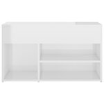 vidaXL Banc à chaussures Blanc brillant 80x30x45 cm Bois d'ingénierie