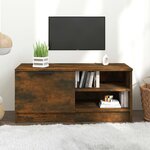 vidaXL Meuble TV Chêne fumé 80x35x36 5 cm Bois d'ingénierie