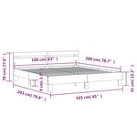 vidaXL Cadre de lit avec tête de lit et LED sonoma gris 160x200 cm